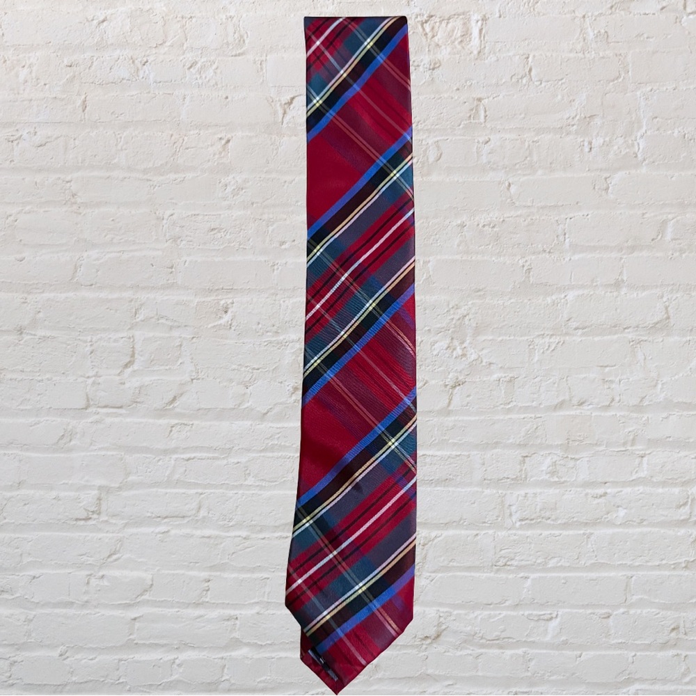 Tommy Hilfiger Red and Blue Plaid Tie